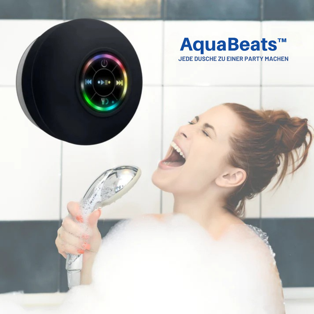 AquaBeatsâ„¢ | verwandelt deine Dusche in ein Konzert mit kraftvollem Sound und einer LED-Lichtshow.