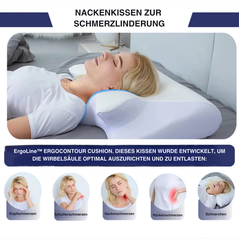 ErgoPillow™ | Besser schlafen, frischer aufwachen – ergonomische Unterstützung für Nacken und Rücken die ganze Nacht