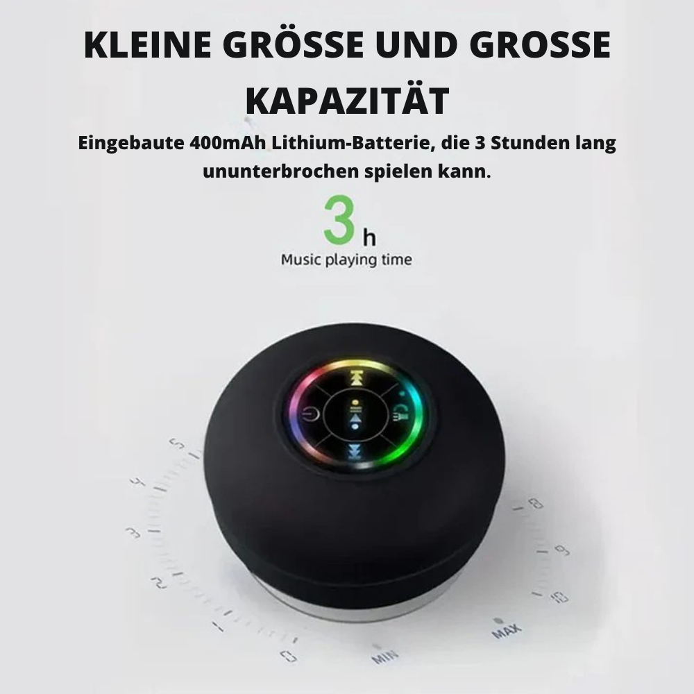 AquaBeatsâ„¢ | verwandelt deine Dusche in ein Konzert mit kraftvollem Sound und einer LED-Lichtshow.