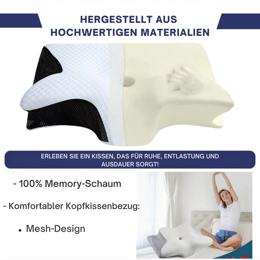 ErgoPillow™ | Besser schlafen, frischer aufwachen – ergonomische Unterstützung für Nacken und Rücken die ganze Nacht