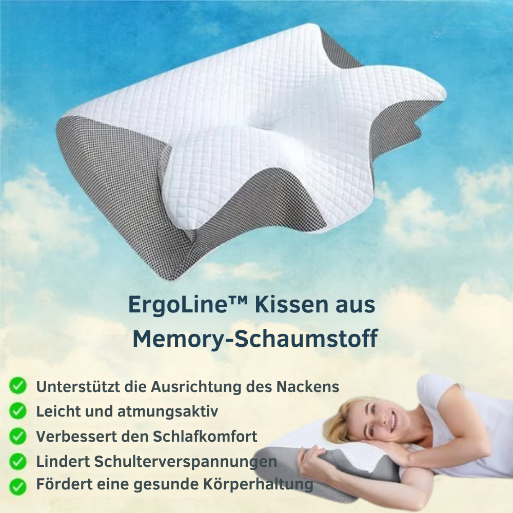ErgoPillow™ | Besser schlafen, frischer aufwachen – ergonomische Unterstützung für Nacken und Rücken die ganze Nacht