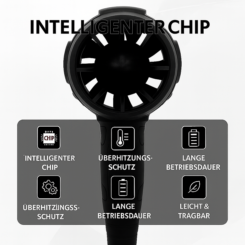 LeafBreeze™ | Kabelloser Bläser zur schnellen Reinigung von Blättern, Schmutz, Staub und Alltagsabfällen
