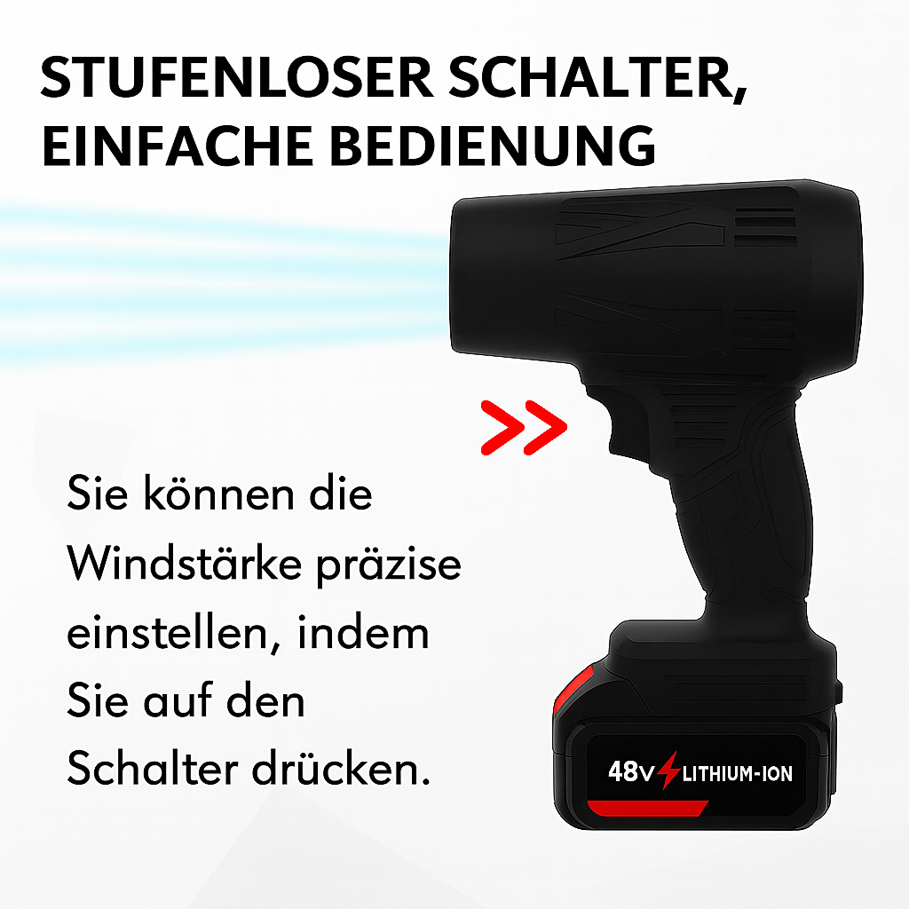 LeafBreeze™ | Kabelloser Bläser zur schnellen Reinigung von Blättern, Schmutz, Staub und Alltagsabfällen